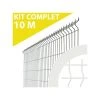 CLOTURE & JARDIN Kit Grillage Rigide Blanc 10M - JARDIMALIN - Fil 4mm - 1,23 Mètre - Blanc (RAL 9010)