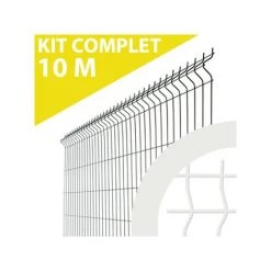 CLOTURE & JARDIN Kit Grillage Rigide Blanc 10M - JARDIMALIN - Fil 4mm - 1,23 Mètre - Blanc (RAL 9010)