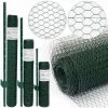 NIEDERBERG METALL Grillage à Mailles Hexagonales + Poteaux | Rouleau De 25m | Hauteur 0,5m | Maillage 13x13mm | Incl 20 Poteaux 80cm De Haut | Grillage Métallique Avec Revêtement En PVC Vert | Idéal Pour Animaux Et Plantes