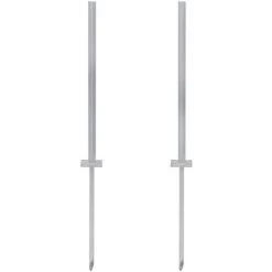 VidaXL Pied En Acier De Remplacement 2 Pcs 115 Cm Argenté - Argent