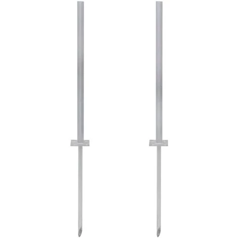 VidaXL Pied En Acier De Remplacement 2 Pcs 115 Cm Argenté - Argent 1 VidaXL Pied En Acier De Remplacement 2 Pcs 115 Cm Argenté - Argent