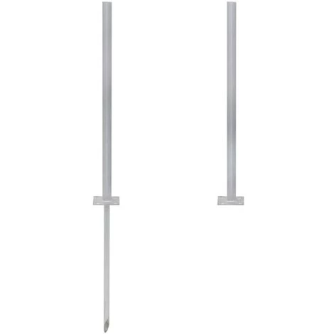 VidaXL Pied En Acier De Remplacement 2 Pcs 115 Cm Argenté - Argent 2 VidaXL Pied En Acier De Remplacement 2 Pcs 115 Cm Argenté - Argent – Image 2