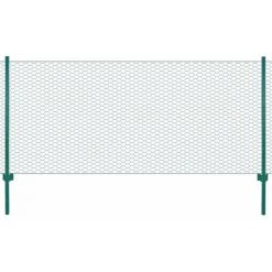 VidaXL Clôture En Grillage Métallique Avec Poteaux Acier 25x0,75m Vert - Vert