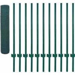 VidaXL Clôture En Grillage Métallique Avec Poteaux Acier 25x0,75m Vert - Vert -Grillage et accessoire Soldes 14930470 3