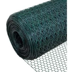 VOUNOT Grillage A Poule Avec Fils 13mm En PVC Gaine Vert 1x25M
