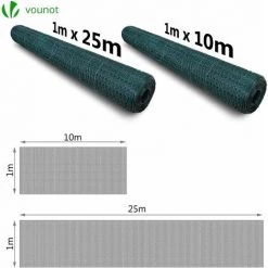 VOUNOT Grillage A Poule Avec Fils 13mm En PVC Gaine Vert 1x25M 9 VOUNOT Grillage A Poule Avec Fils 13mm En PVC Gaine Vert 1x25M -Grillage et accessoire Soldes 14938839 5