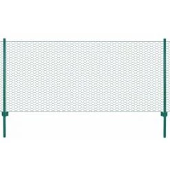 Clôture En Grillage Métallique Avec Poteaux Acier 25x0,5 M Vert VidaXL