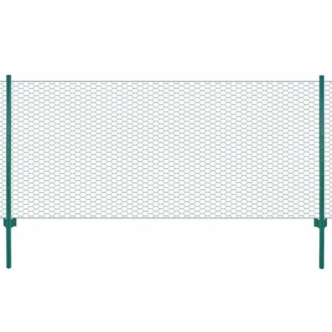 Clôture En Grillage Métallique Avec Poteaux Acier 25x0,5 M Vert VidaXL 1 Clôture En Grillage Métallique Avec Poteaux Acier 25x0,5 M Vert VidaXL