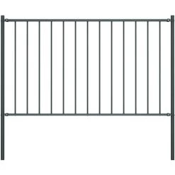 Panneau Clôture Poteaux Acier Enduit Poudre 1,7x1 M Anthracite VidaXL