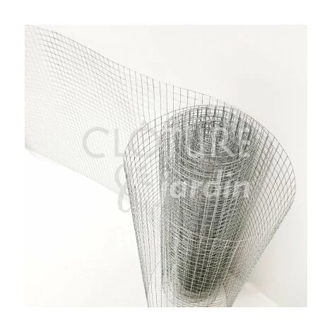 CLOTURE & JARDIN Grillage Soudé Galvanisé - Maille Carrée 20mm - Longueur 5m - 0,50 Mètre - Galvanisé 3 CLOTURE & JARDIN Grillage Soudé Galvanisé - Maille Carrée 20mm - Longueur 5m - 0,50 Mètre - Galvanisé – Image 3