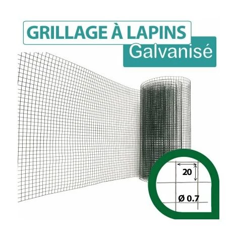 CLOTURE & JARDIN Grillage Soudé Vert - Maille Carrée 20mm - Longueur 5m - 0,50 Mètre - Vert (RAL 6005) 1 CLOTURE & JARDIN Grillage Soudé Vert - Maille Carrée 20mm - Longueur 5m - 0,50 Mètre - Vert (RAL 6005)