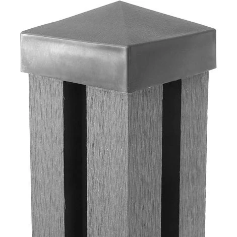HHG Poteau En WPC Pour Clôture Sarthe En WPC, Pilier, Système De Connexion 1,88 ~ Gris 3 HHG Poteau En WPC Pour Clôture Sarthe En WPC, Pilier, Système De Connexion 1,88 ~ Gris – Image 3