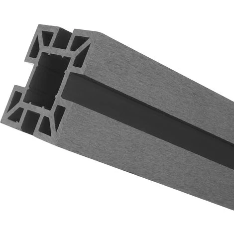 HHG Poteau En WPC Pour Clôture Sarthe En WPC, Pilier, Système De Connexion 1,88 ~ Gris 4 HHG Poteau En WPC Pour Clôture Sarthe En WPC, Pilier, Système De Connexion 1,88 ~ Gris – Image 4