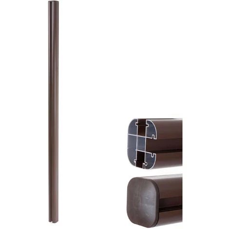 HHG Poteau En Aluminium Pour Clôture Sarthe En WPC, Pilier, Système De Connexion 1,86 ~ Marron 2 HHG Poteau En Aluminium Pour Clôture Sarthe En WPC, Pilier, Système De Connexion 1,86 ~ Marron – Image 2