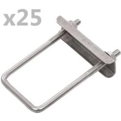 ASUPERMALL Ensemble De 25 Connecteurs En U Pour Poteau De Cloture 60x40 Mm 7 ASUPERMALL Ensemble De 25 Connecteurs En U Pour Poteau De Cloture 60x40 Mm -Grillage et accessoire Soldes 19766400 4