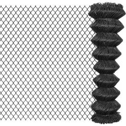 Grillage et accessoire Soldes 23 Topdeal Clôture à Mailles Acier 25 X 1,5 M Gris