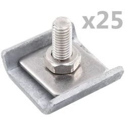 Topdeal Ensemble De 25 Connecteurs De Tapis De Grille Argenté