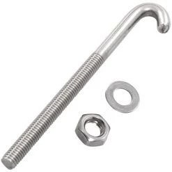 Topdeal Jeu De 25 Boulons En J Ancrés Avec écrou Et Rondelle M8x120 Mm -Grillage et accessoire Soldes 22991165 3