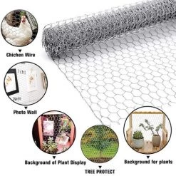 UNHO Grillage à Poule 1m X 25m Grillage Clôture Rigide Pour Jardin Poulailler Voliere Clapier Maille Pour Enclos D’Animaux Plantes