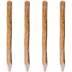 Hommoo Poteaux Pointus De Cloture 4 Pcs Bois De Noisetier 120 Cm HDV27530