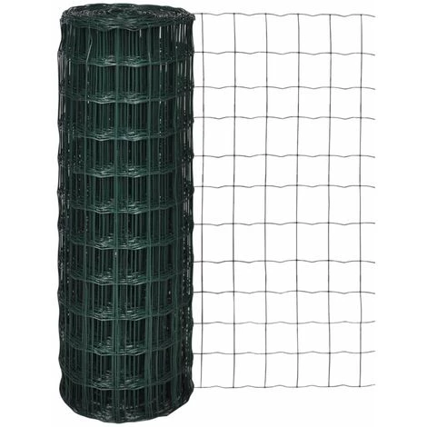 Hommoo Cloture Euro Acier 10 X 1,5 M Vert HDV03634 1 Hommoo Cloture Euro Acier 10 X 1,5 M Vert HDV03634