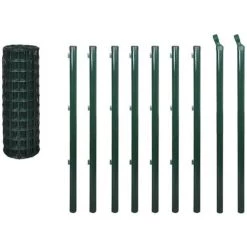 TRUE DEAL Clôture Euro Acier 10 X 0,8 M Vert 5 TRUE DEAL Clôture Euro Acier 10 X 0,8 M Vert -Grillage et accessoire Soldes 26118073 3
