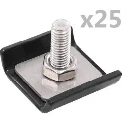 TRUE DEAL Ensemble De 25 Connecteurs De Tapis De Grille Anthracite