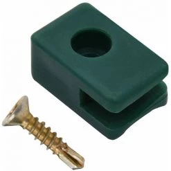 TRUE DEAL Ensemble De 100 Supports De Fil De Clôture Avec Vis Vert -Grillage et accessoire Soldes 26121717 3