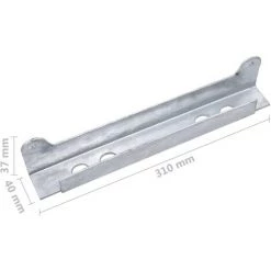 TRUE DEAL Plaque De Butée D'angle D'arrêt De Porte Argenté 310x40x37 Mm -Grillage et accessoire Soldes 26121721 4