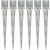 YOUTHUP Piquets Au Sol 6 Pcs Argenté 12x12x89 Cm Acier Galvanisé