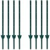 ESTEXO Poteau De Clôture Ancrage De Sol 87 Cm Jeu De 8 Poteaux De Clôture Poteau Vert