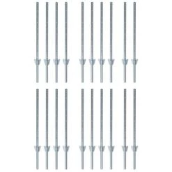 ESTEXO Poteau De Clôture Ancrage De Sol 107 Cm Jeu De 20 Poteaux De Clôture Poteau Gris