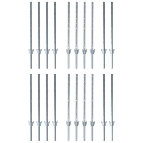 ESTEXO Poteau De Clôture Ancrage De Sol 107 Cm Jeu De 20 Poteaux De Clôture Poteau Gris 1 ESTEXO Poteau De Clôture Ancrage De Sol 107 Cm Jeu De 20 Poteaux De Clôture Poteau Gris