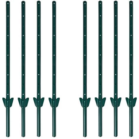 ESTEXO Poteau De Clôture Ancrage De Clôture Ancrage De Sol 157 Cm, Lot De 8 Vert 1 ESTEXO Poteau De Clôture Ancrage De Clôture Ancrage De Sol 157 Cm, Lot De 8 Vert