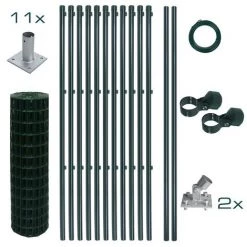 ESTEXO Ensemble Complet De Clôture En Treillis Soudé Ensemble De Clôture De 1,00 X 25 M -Grillage et accessoire Soldes 29542588 5