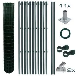 ESTEXO Ensemble Complet De Clôture En Treillis Soudé Ensemble De Clôture De 1,50 X 25 M -Grillage et accessoire Soldes 29542590 5