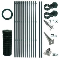 ESTEXO Ensemble Complet De Clôture En Treillis Soudé Ensemble De Clôture De 0,80 X 25 M