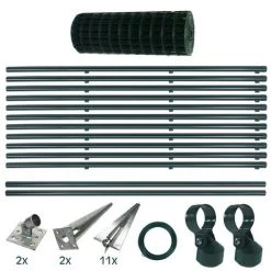 ESTEXO Ensemble Complet De Clôture En Treillis Soudé Ensemble De Clôture De 0,80 X 25 M -Grillage et accessoire Soldes 29542595 5