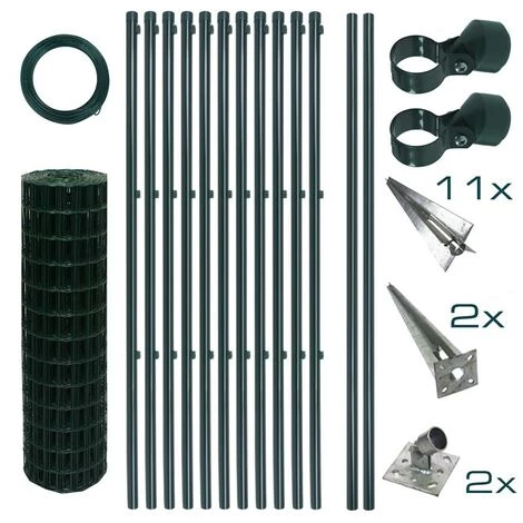 ESTEXO Ensemble Complet De Clôture En Treillis Soudé Ensemble De Clôture De 1,00 X 25 M 1 ESTEXO Ensemble Complet De Clôture En Treillis Soudé Ensemble De Clôture De 1,00 X 25 M