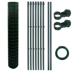 Grillage et accessoire Soldes 16 ESTEXO Ensemble Complet De Clôture En Treillis Soudé Ensemble De Clôture De 1,50 X 10 M