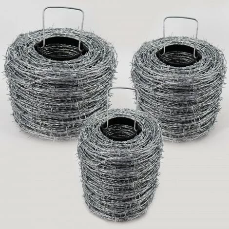 AQUAGART 100 M Fil De Fer Barbelé Galvanisé, 1,6 / 1,7 Mm Pour Clôture De Protection Contre La Faune Sauvage, Clôture Forestière, Grillage Noué 1 AQUAGART 100 M Fil De Fer Barbelé Galvanisé, 1,6 / 1,7 Mm Pour Clôture De Protection Contre La Faune Sauvage, Clôture Forestière, Grillage Noué