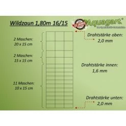 AQUAGART 100 M Clôture De Protection Contre La Faune Sauvage, Clôture Forestière, Clôture De Pâturage, Clôture En Fil De Fer, Grillage Noué 180/16/15 7 AQUAGART 100 M Clôture De Protection Contre La Faune Sauvage, Clôture Forestière, Clôture De Pâturage, Clôture En Fil De Fer, Grillage Noué 180/16/15 -Grillage et accessoire Soldes 29738067 3