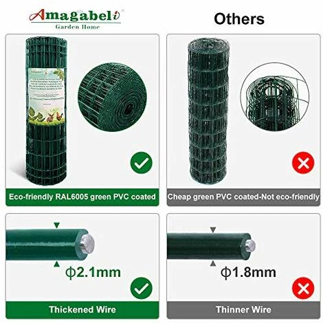 Amagabeli 1.22M X 25M Carré Grillage Résidentiel Vert Grillage De Clôture Fil Maillage 50 X 100mm Maille Clôture De Jardin Métallique Grillage Jardin Bordure De Jardin Pelouse Clôture - Taille 50*100MM 1*25M 2 Amagabeli 1.22M X 25M Carré Grillage Résidentiel Vert Grillage De Clôture Fil Maillage 50 X 100mm Maille Clôture De Jardin Métallique Grillage Jardin Bordure De Jardin Pelouse Clôture - Taille 50*100MM 1*25M – Image 2