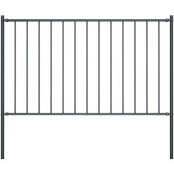 ASUPERMALL Panneau Cloture Poteaux Acier Enduit Poudre 1,7x1 M Anthracite