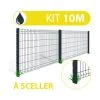CLOTURE & JARDIN Kit Grillage Rigide Gris Anthracite 10M - JARDIMALIN+ - Fil 4mm - 1,23 Mètre - Gris Anthracite (RAL 7016)