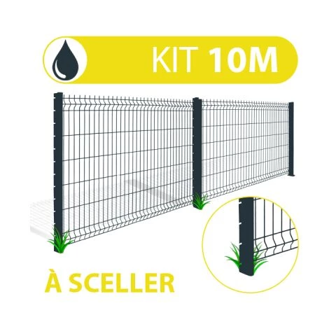 CLOTURE & JARDIN Kit Grillage Rigide Gris Anthracite 10M - JARDIPREMIUM+ - Fil 4/5mm - 1,23 Mètre - Gris Anthracite (RAL 7016) 1 CLOTURE & JARDIN Kit Grillage Rigide Gris Anthracite 10M - JARDIPREMIUM+ - Fil 4/5mm - 1,23 Mètre - Gris Anthracite (RAL 7016)