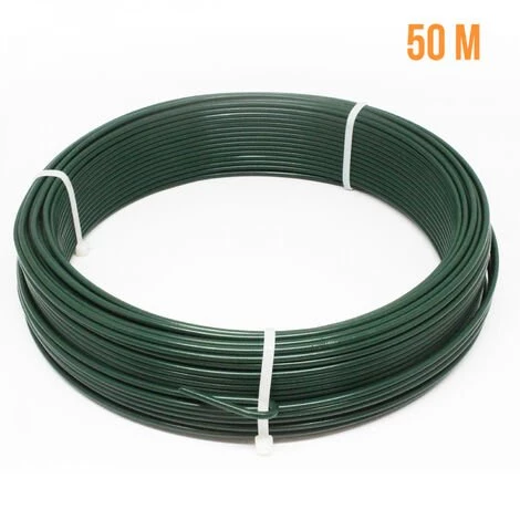 Fil De Tension En Acier Galvanisé Plastifié Pour Grillage Ou Autre - 50 M X 2.4mm Ø - Vert - Linxor - Vert 2 Fil De Tension En Acier Galvanisé Plastifié Pour Grillage Ou Autre - 50 M X 2.4mm Ø - Vert - Linxor - Vert – Image 2