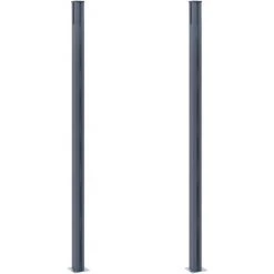 VidaXL Poteaux De Clôture 2 Pcs Gris Foncé 185 Cm Aluminium - Gris -Grillage et accessoire Soldes 32529117 3
