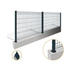 CLOTURE & JARDIN Kit Grillage Rigide Gris Anthracite 10M - JARDIPREMIUM+ - Fil 4/5mm - Sur Platines - 1,03 Mètre - Gris Anthracite (RAL 7016)