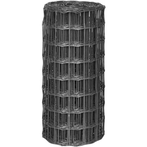 TRUE DEAL Clôture Euro Acier 10 X 0,8 M Gris 2 TRUE DEAL Clôture Euro Acier 10 X 0,8 M Gris – Image 2